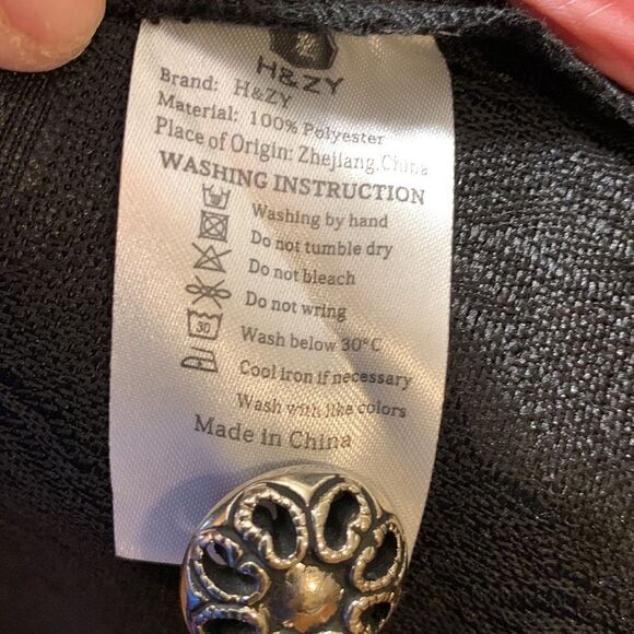 H&ZY Black lightweight dress jacket open front with inoperable button detail - Picture 6 of 11